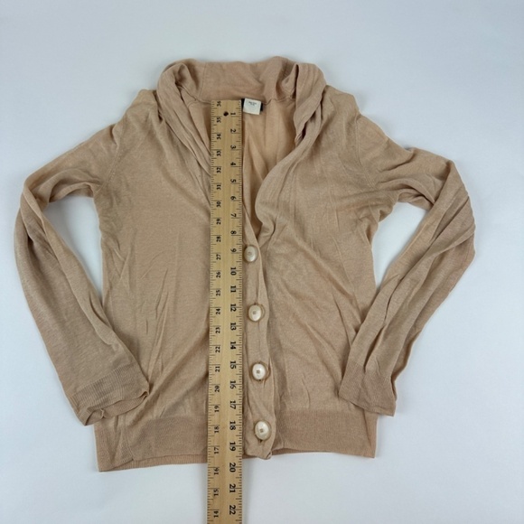 J Crew Cardigan Sweater Womens Small Tan Linen Silk - Picture 7 of 10